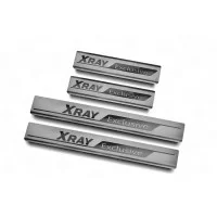 Накладки на пороги Russtal шлифованные с надписью для Lada XRay 2016-2022