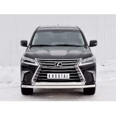 Защита передняя двойная 57-75х42 мм для Lexus LX-570/450d 2015-2024