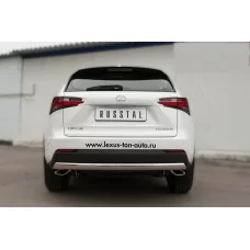 Защита заднего бампера овальная 75х42 мм дуга для Lexus NX-200/200t/300h 2014-2017