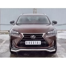 Защита переднего бампера волна 57 мм для Lexus NX-200 2014-2017