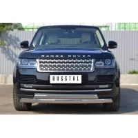 Защита передняя овальная двойная 75х42 мм для Land Rover Range Rover 2012-2024
