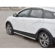 Пороги труба 57 мм вариант 2 для Lada Vesta Cross 2017-2024