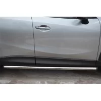 Защита штатных порогов 57 мм вариант 2 для Mazda CX-5 2011-2015