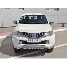 Защита переднего бампера волна с надписью 57 мм для Mitsubishi L200 2015-2019