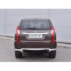 Защита заднего бампера с уголками 76 мм для Mitsubishi Pajero Sport 2016-2020