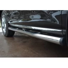 Пороги труба 76 мм с накладками вариант 2 для Nissan Murano 2010-2016