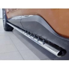 Пороги труба овальная с проступью 75х42 мм для Nissan Murano 2016-2024