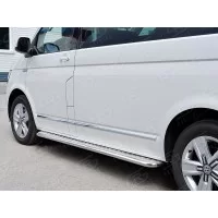Пороги с площадкой алюминиевый лист 42 мм левый вариант 2 для Volkswagen Caravelle/Multivan/Transporter 2015-2024