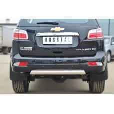 Защита заднего бампера овальная 75х42 мм дуга для Chevrolet Tahoe 2013-2018