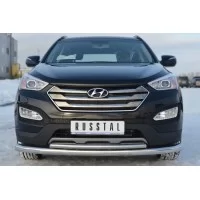 Защита передняя двойная 76-42 мм для Hyundai Santa Fe 2012-2015