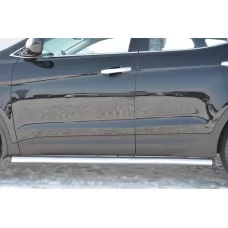 Пороги труба 57 мм вариант 2 для Hyundai Santa Fe 2010-2012