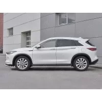 Пороги труба овальная с проступью 120х60 мм для Infiniti QX50 2018-2024
