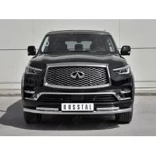 Защита передняя двойная 57-42 мм секции для Infiniti QX80 2018-2024