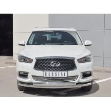 Защита передняя двойная 57-75х42 мм для Infiniti QX60 2016-2020