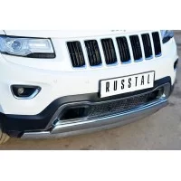 Защита передняя овальная двойная 75х42 мм для Jeep Grand Cherokee 2013-2017