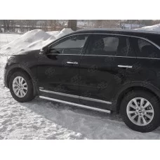 Пороги труба 57 мм вариант 2 для Kia Sorento Prime 2018-2020