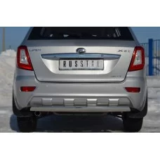 Защита заднего бампера овальная 75х42 мм для Lifan X-60 2011-2016