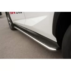 Пороги с площадкой алюминиевый лист 42 мм вариант 1 для Lexus NX-200/200t/300h 2014-2021