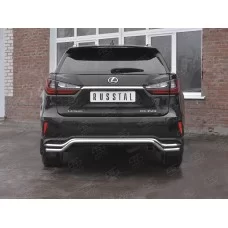 Защита заднего бампера волна 42 мм для Lexus RX Long 2018-2024