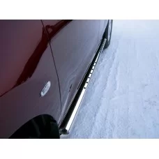 Пороги труба овальная с проступью 75х42 мм для Nissan Murano 2010-2016