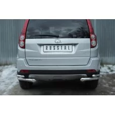 Защита задняя двойные уголки 57-42 мм секции для Great Wall Hover H3 New 2014-2015