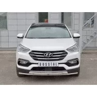 Защита передняя двойная 42-42 мм для Hyundai Santa Fe 2015-2018