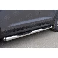 Пороги труба с накладками 76 мм вариант 3 для Hyundai Tucson 2015-2021