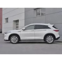 Пороги труба 57 мм вариант 1 для Infiniti QX50 2018-2024
