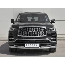 Защита передняя двойная 76-42 мм секции для Infiniti QX80 2018-2024