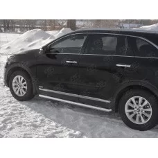 Пороги труба 57 мм вариант 3 для Kia Sorento Prime 2018-2020