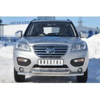 Защита передняя двойная 57-57 мм для Lifan X-60 2011-2016