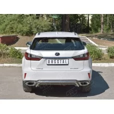 Защита заднего бампера волна под машину 42 мм для Lexus RX-200t/350/450h 2016