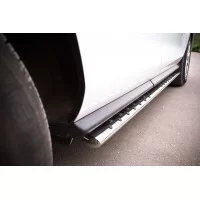 Пороги труба овальная с проступью 75х42 мм для Mazda CX-7 2010-2013