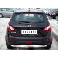 Защита заднего бампера двойная 57-42 мм для Nissan Qashqai 2010-2014