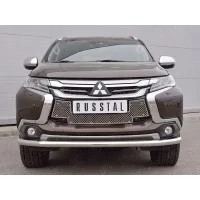 Решетка радиатора нержавеющий лист для Mitsubishi Pajero Sport 2016-2020