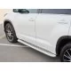 Пороги с площадкой алюминиевый лист 57 мм вариант 2 для Toyota Highlander 2017-2019 артикул THRL-0026222