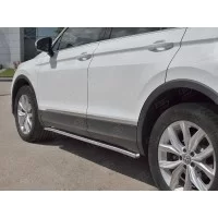 Защита штатных порогов 42 мм вариант 3 для Volkswagen Tiguan 2016-2024