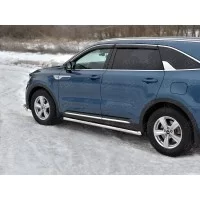 Пороги труба 57 мм, вариант 1 для Kia Sorento 2020-2024