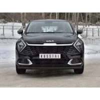 Защита переднего бампера 57  мм чёрная, кроме Style and X-Line для Kia Sportage 2021-2024