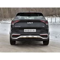 Защита заднего бампера 57 мм чёрная для Kia Sportage 2021-2024, кроме Style and X-Line 