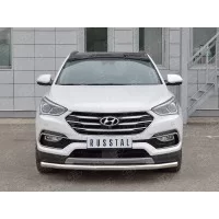 Защита переднего бампера 57 мм для Hyundai Santa Fe 2015-2018