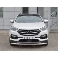 Защита переднего бампера 57 мм для Hyundai Santa Fe 2015-2018