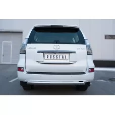 Защита заднего бампера овальная 75х42 мм для Lexus GX460 2014-2019