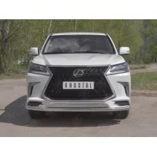 Защита передняя двойная 57-75х42 мм секции-дуга для Lexus LX-570/450d TRD Superior 2015-2024