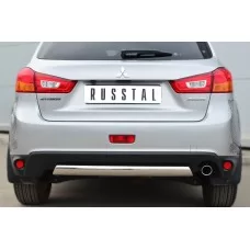 Защита заднего бампера овальная 75х42 мм для Mitsubishi ASX 2013-2016