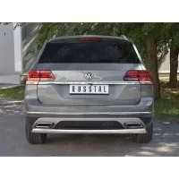 Защита заднего бампера овальная 75х42 мм дуга для Volkswagen Teramont 2018-2024