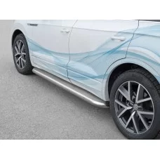 Пороги с площадкой нержавеющий лист 57 мм для Volkswagen Touareg 2018-2024
