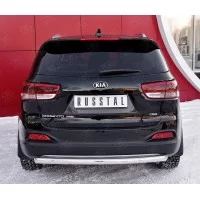 Защита заднего бампера овальная 75х42 мм для Kia Sorento Prime 2015-2017