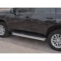 Защита штатных порогов 42 мм для Toyota Land Cruiser Prado 150 2017-2024