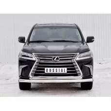 Защита переднего бампера 76 мм для Lexus LX-570/450d 2015-2024